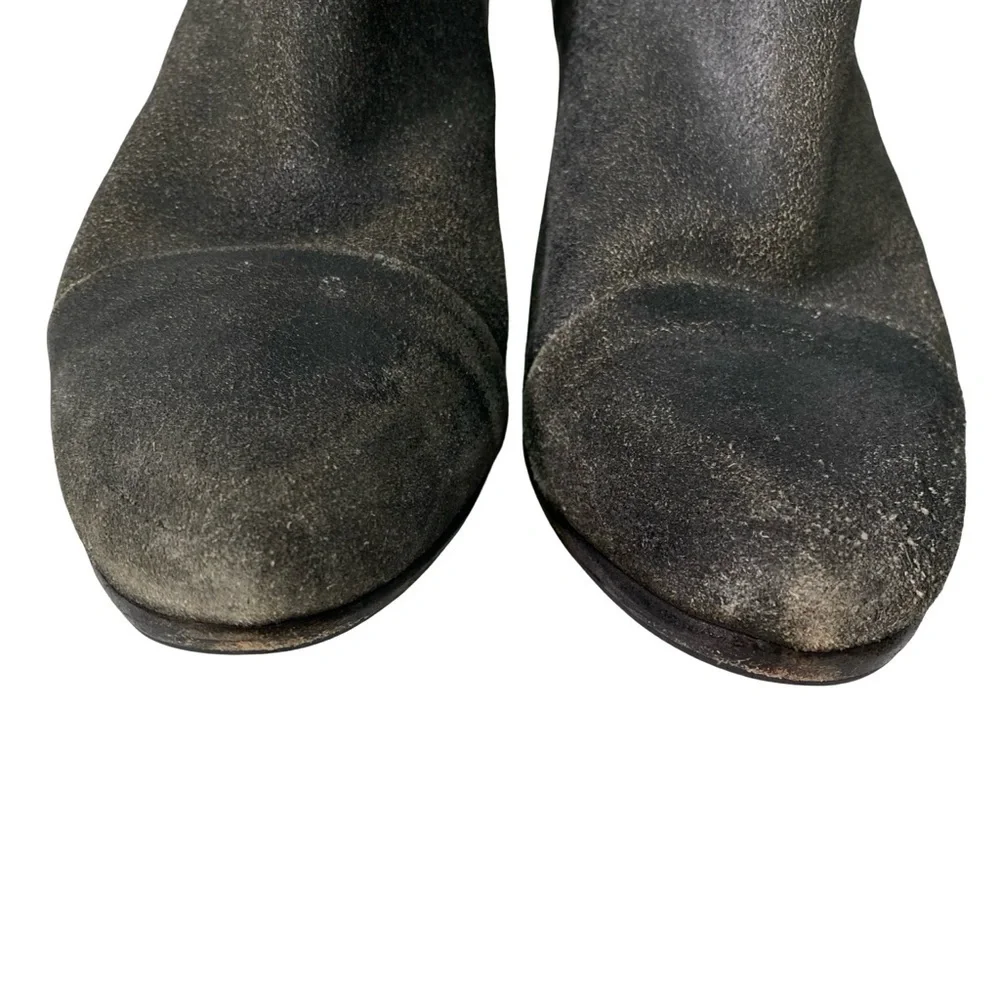 Rag & Bone Margot Ankle Boots Womens Size 9 Waxed Suede Gray Heeled Booties Grey